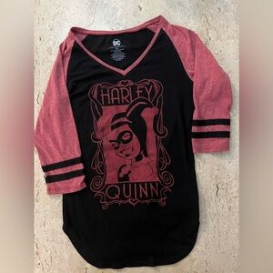 DC Comics Harley Quinn Baseball T-Shirt Size Small (3-5)